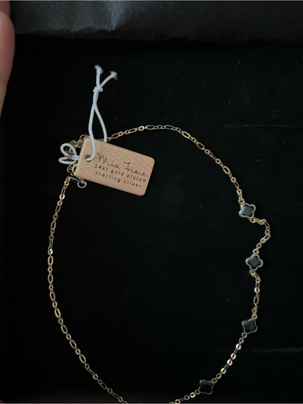 Rachel Zoe Gold Flower Link Bracelet with Clover Charms - Picture 4 of 4